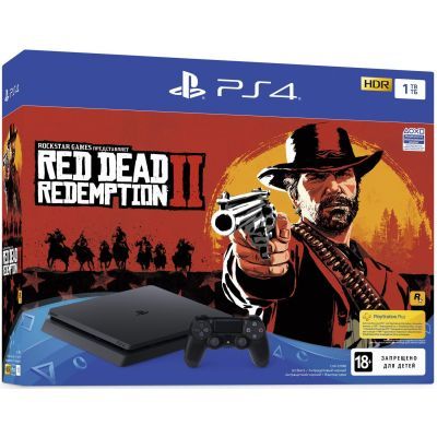 Playstation 4 Slim 1TB Red Dead Redemption 2 00486 фото