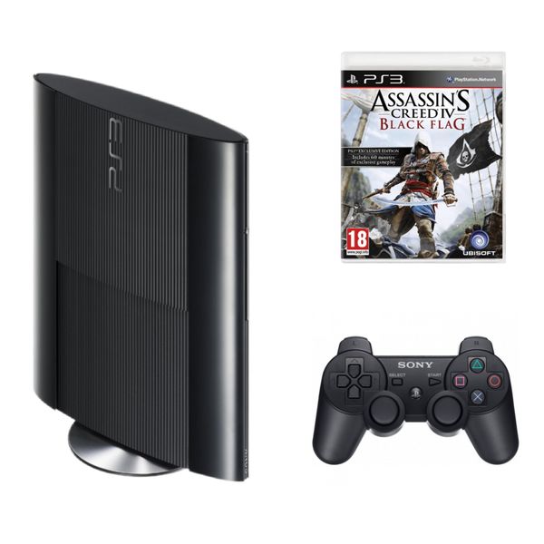 Игровая приставка PS3 Super Slim 250GB + Диск Assassin's Creed IV: Black Flag 00286 фото