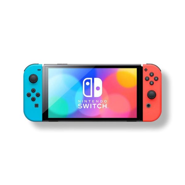 Nintendo Switch OLED with Neon Blue and Neon Red Joy-Con 00099 фото