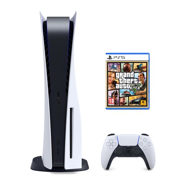Комплект PS5 White с Blu-Ray дисководом 825 GB + Grand Theft Auto V (GTA 5) + Гарантия 6 месяцев 00009 фото